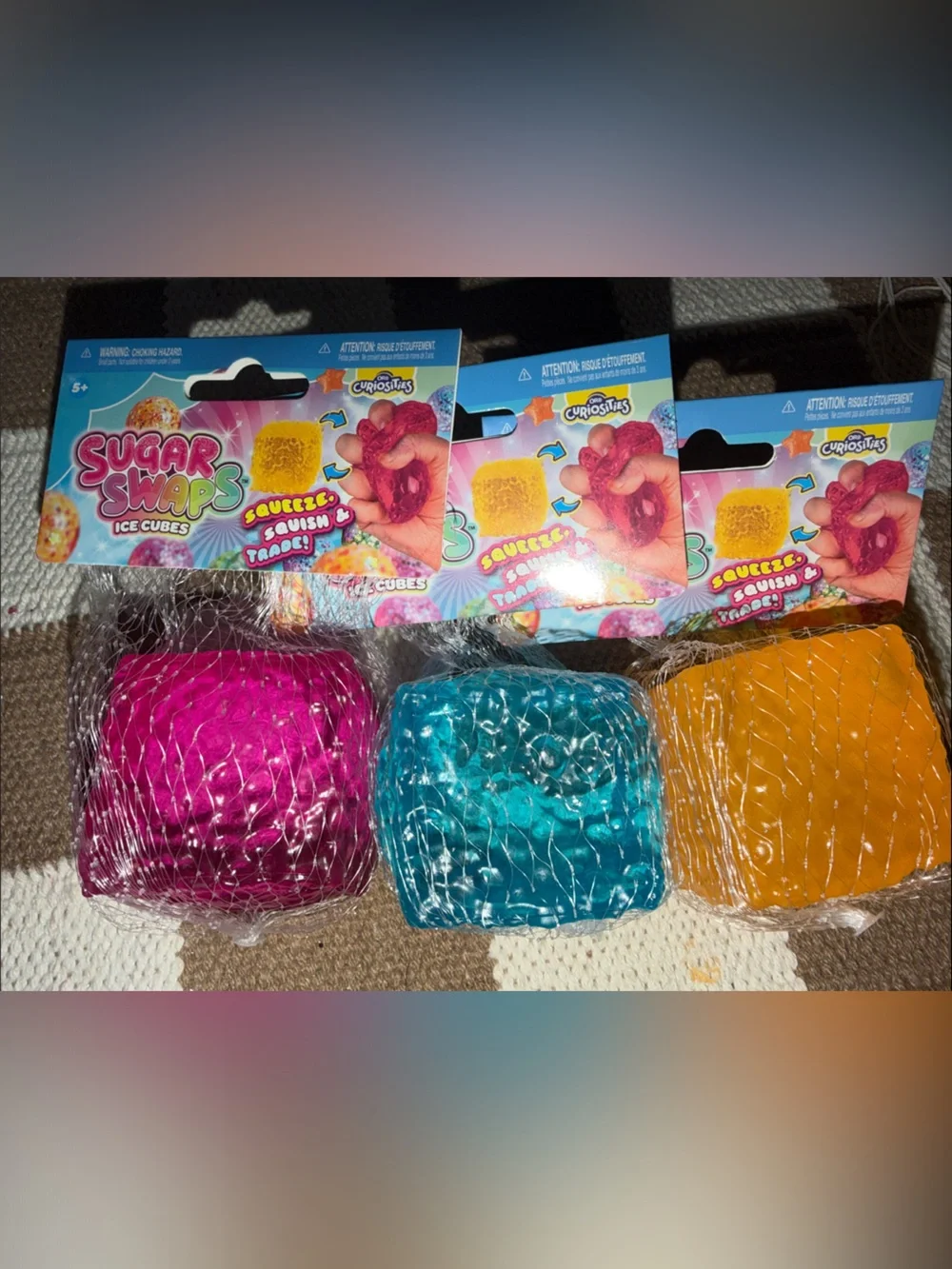 Colorful Squeeze Ice Cube Party Favors - Pink, Blue, Orange